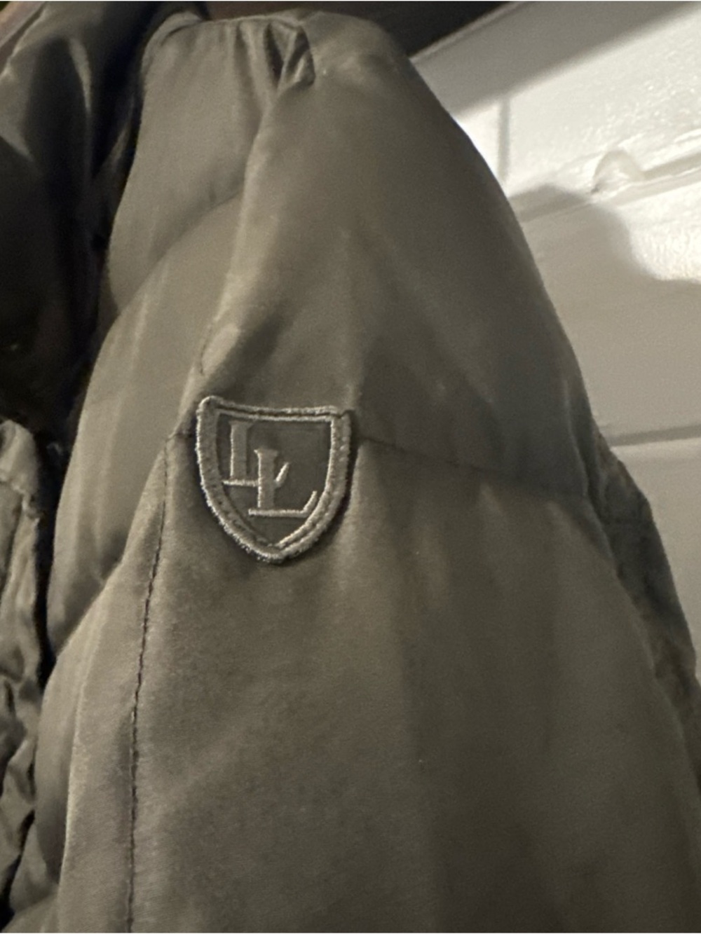 Larry Levine Olive Green Quilted Down Jacket